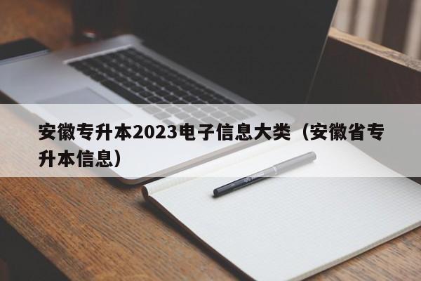 安徽专升本2023电子信息大类（安徽省专升本信息）